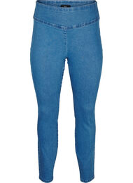 Stretchiga jeggings med h&ouml;g midja, Bl&aring;