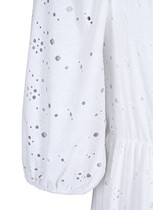 Maxiklänning med spetsmönster och fyrkantig halsringning, Bright White, Packshot image number 3