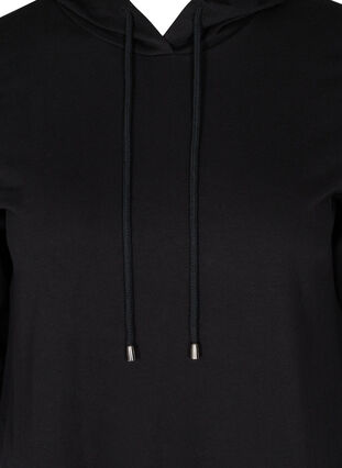 Printad sweatklänning med 3/4 ärmar, Black, Packshot image number 2