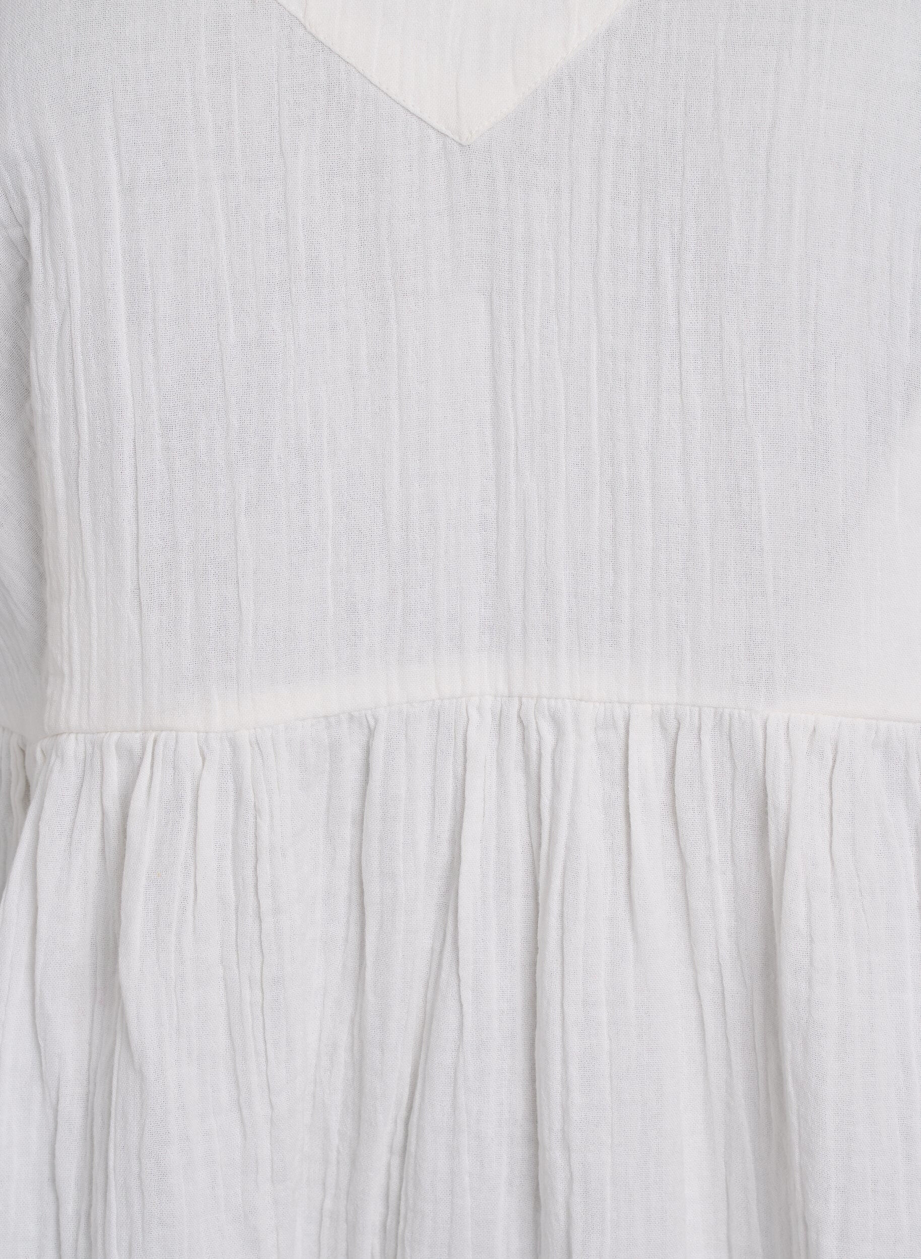 Zizzi Strandkl&auml;nning i bomull med smala axelband, Vanilla, Packshot image number 2