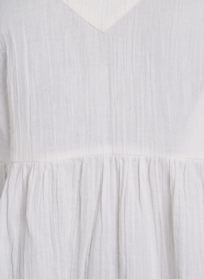 Strandkl&auml;nning i bomull med smala axelband, Vanilla, Packshot image number 2