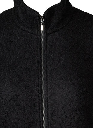 Jacka med ull och blixtlås, Black, Packshot image number 2
