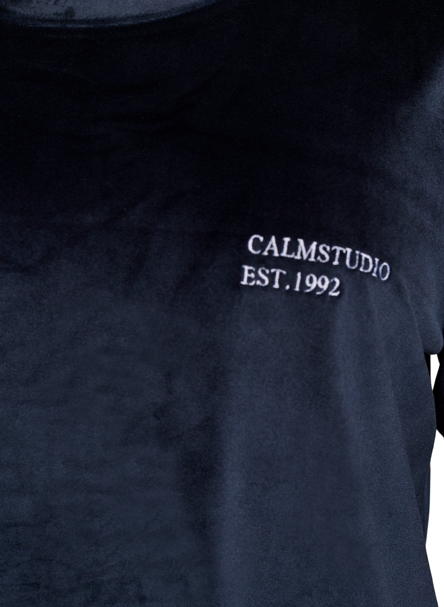 ZizziBlus i velour med broderad text, Bl&aring;, Packshot image number 2