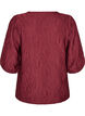 Blus med struktur och 3/4-&auml;rmar, R&ouml;d, Packshot image number 1