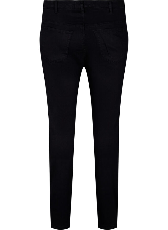 Super slim Amy jeans med sn&ouml;rning fram, Black, Packshot image number 1