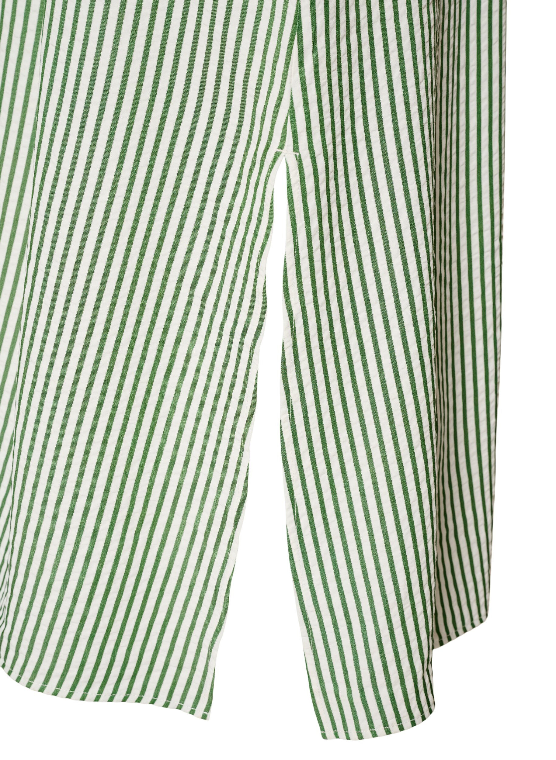 ZizziAnkell&aring;ng skjortkl&auml;nning med knytsk&auml;rp och r&auml;nder, Gr&ouml;n, Packshot image number 3