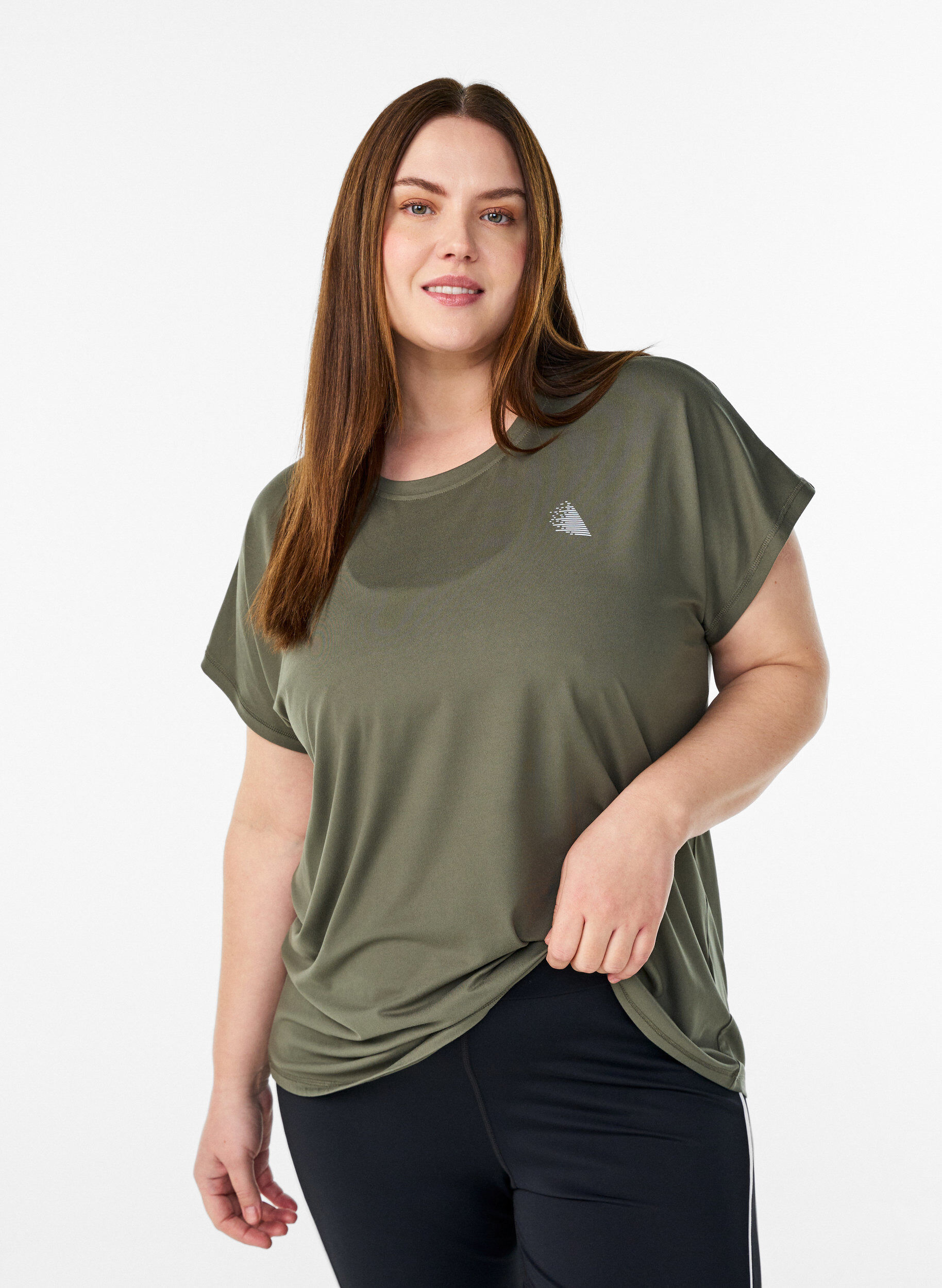 Enf&auml;rgad tr&auml;nings-T-shirt, Gr&ouml;n, Model