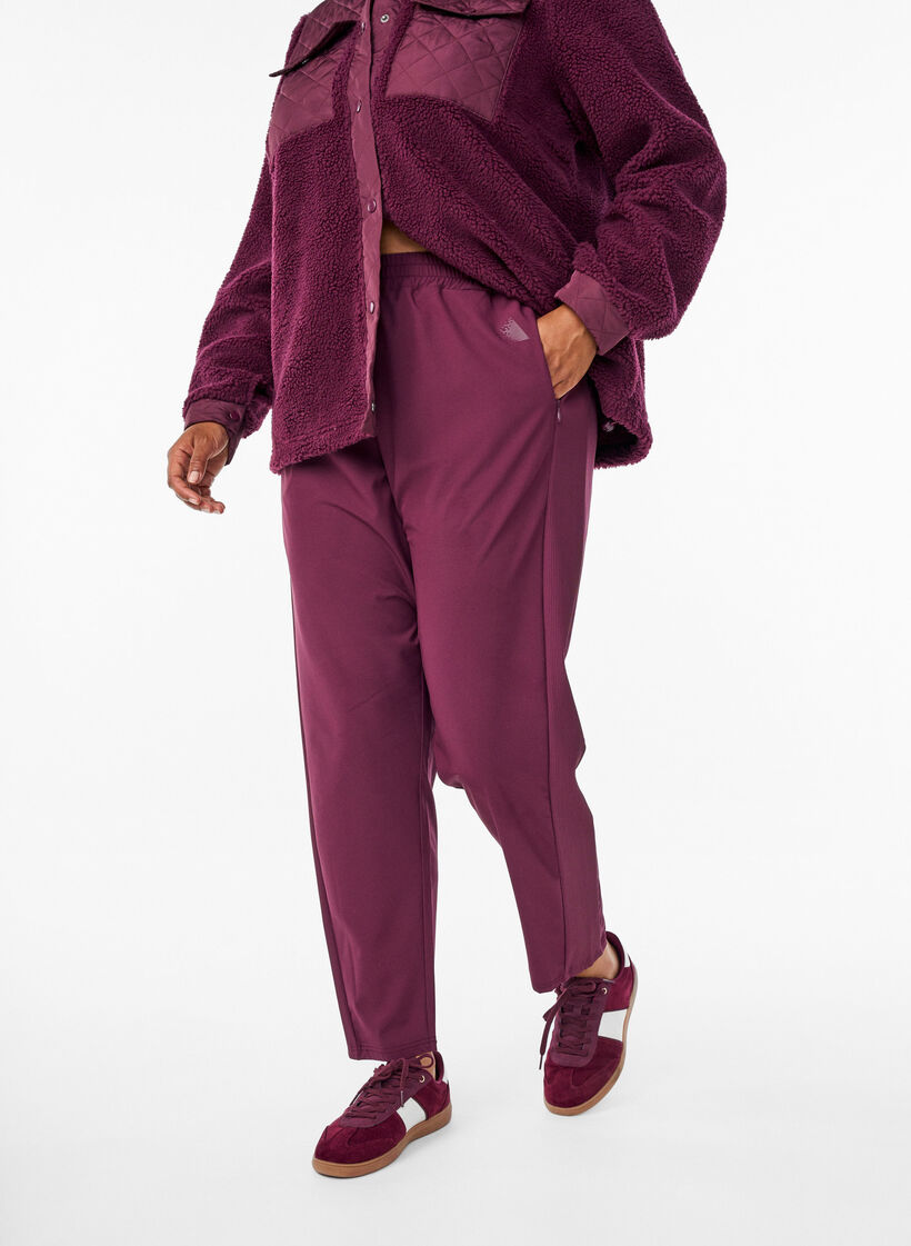 L&auml;ttviktstr&auml;ningsbyxor med fickor, R&ouml;d, Model image number 2