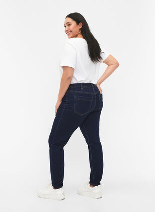 Emily-jeans med smal passform och normal midja, Dark blue, Model image number 1