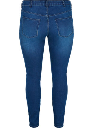 Superslim Amy jeans med resår i midjan, Dark blue denim, Packshot image number 1