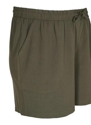 Shorts med lös passform och fickor, Dark Olive, Packshot image number 2