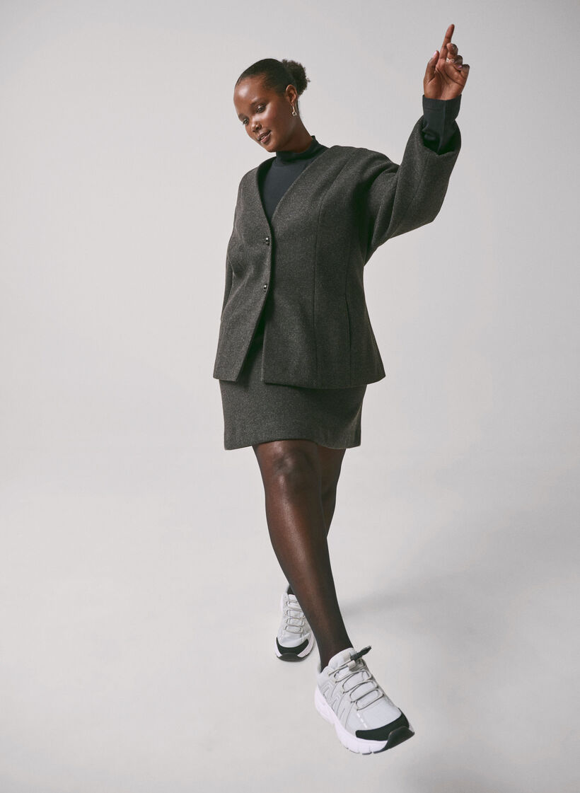 Kort kjol med A-linjeskärning, Dark Grey Melange, Image image number 0