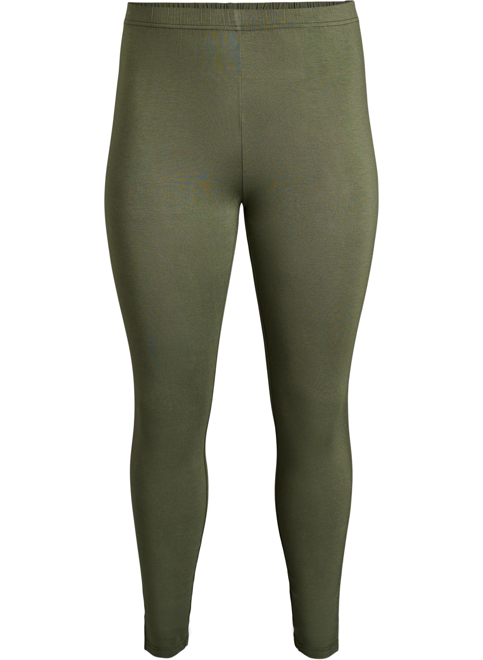 ZizziBasic leggings i viskos, Gr&ouml;n, Packshot image number 0