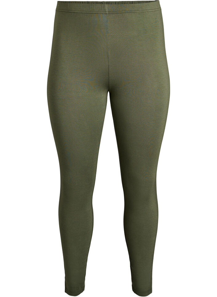 Basic leggings i viskos, Gr&ouml;n, Packshot image number 0