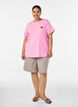 T-shirt med paljetthj&auml;rta och f&auml;rgglatt tryck p&aring; ryggen, Rosa, Model image number 1