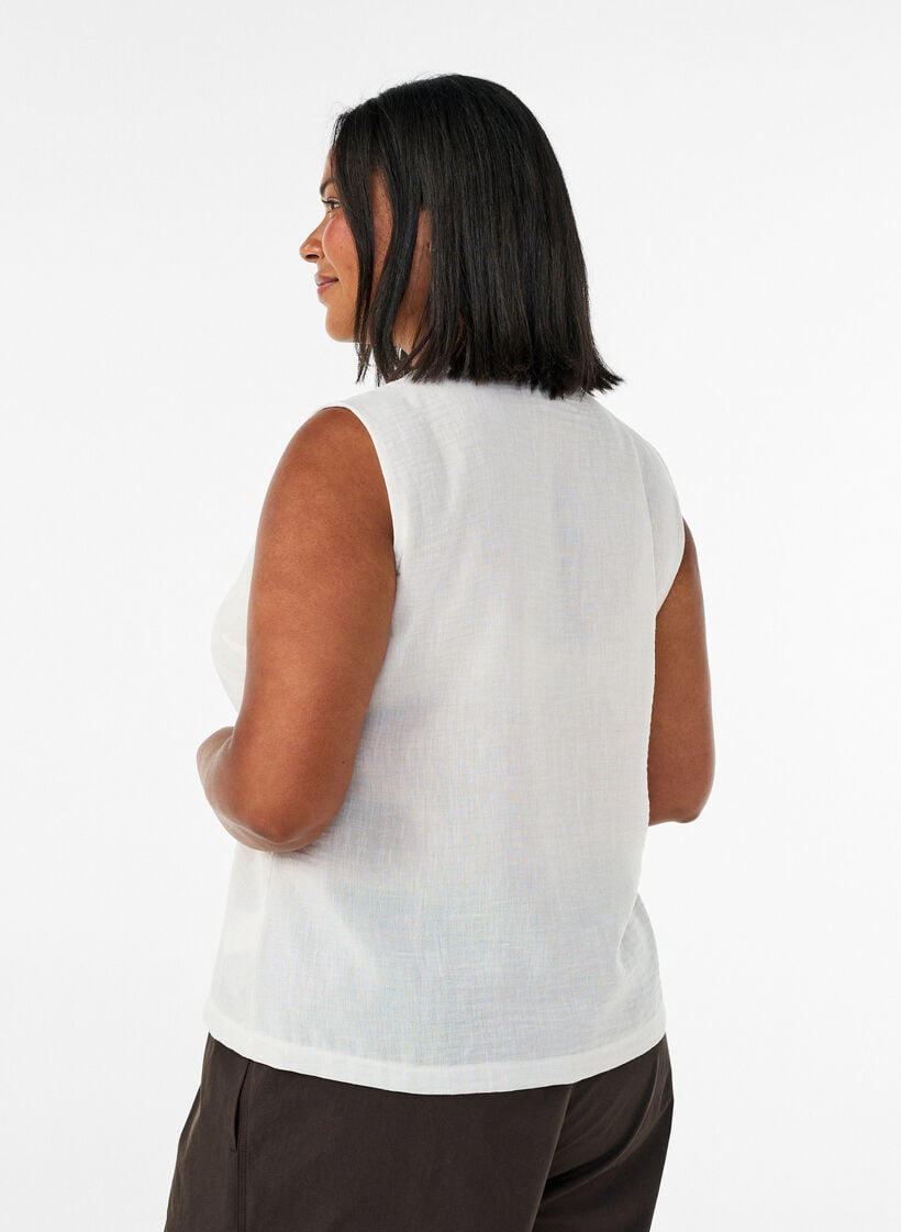 &Auml;rml&ouml;s v&auml;st med v-ringning och knappar, Vanilla, Model image number 2