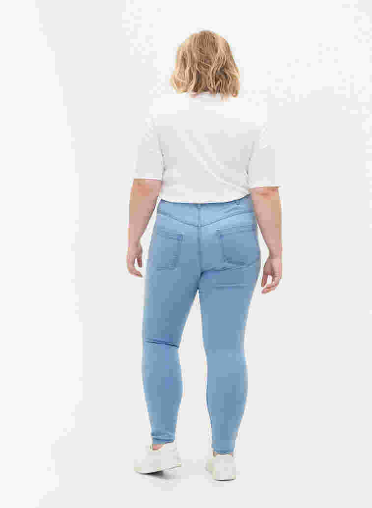 Super slim Amy jeans med hög midja, Ex Lt Blue, Model image number 1
