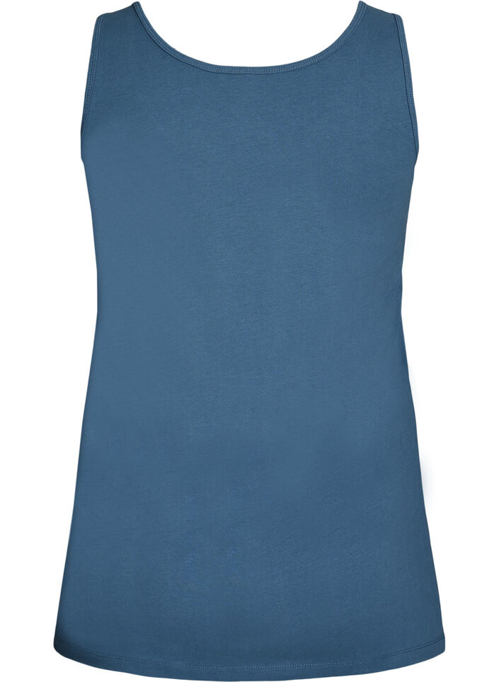 Solid f&auml;rg bas topp i bomull, Bl&aring;, Packshot image number 1