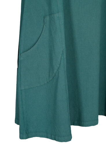 Kortärmad klänning i bomull, Sea Pine, Packshot image number 3