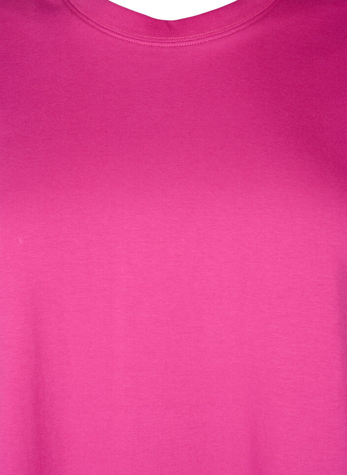 T-shirt i ekologisk bomull med rund halsringning, Raspberry Rose, Packshot image number 2