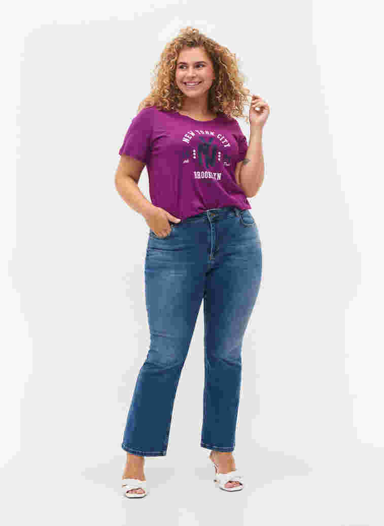T-shirt i bomull med tryck, Grape Juice, Model image number 2