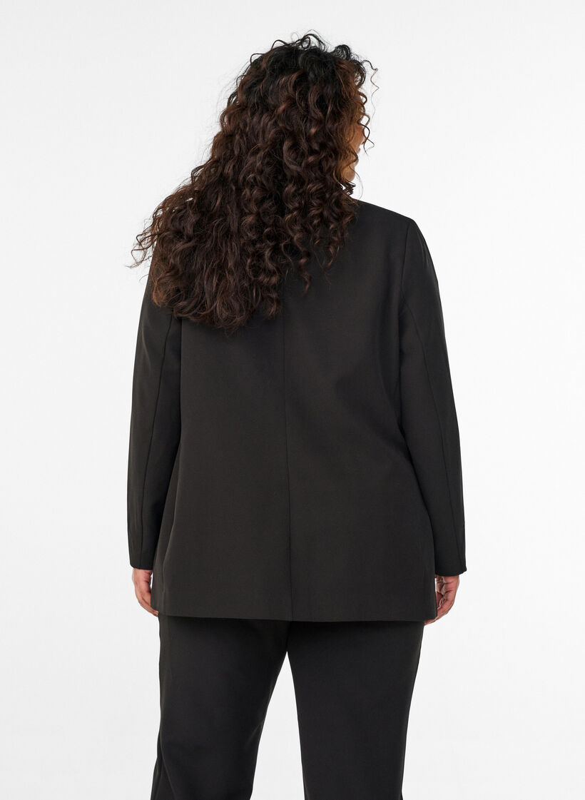 Klassisk kavaj med knappst&auml;ngning, Svart, Model image number 2