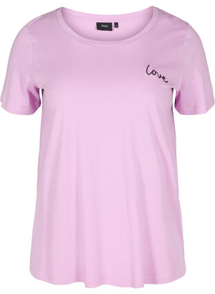 Kortärmad t-shirt med print, Violet Tulle, Packshot image number 0