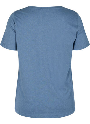 Melerad t-shirt med tryck och korta ärmar, Bering Sea Mel., Packshot image number 1