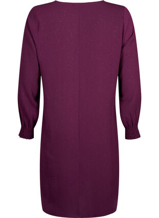 FLASH – Långärmad klänning med glitter, Purple w. Silver, Packshot image number 1