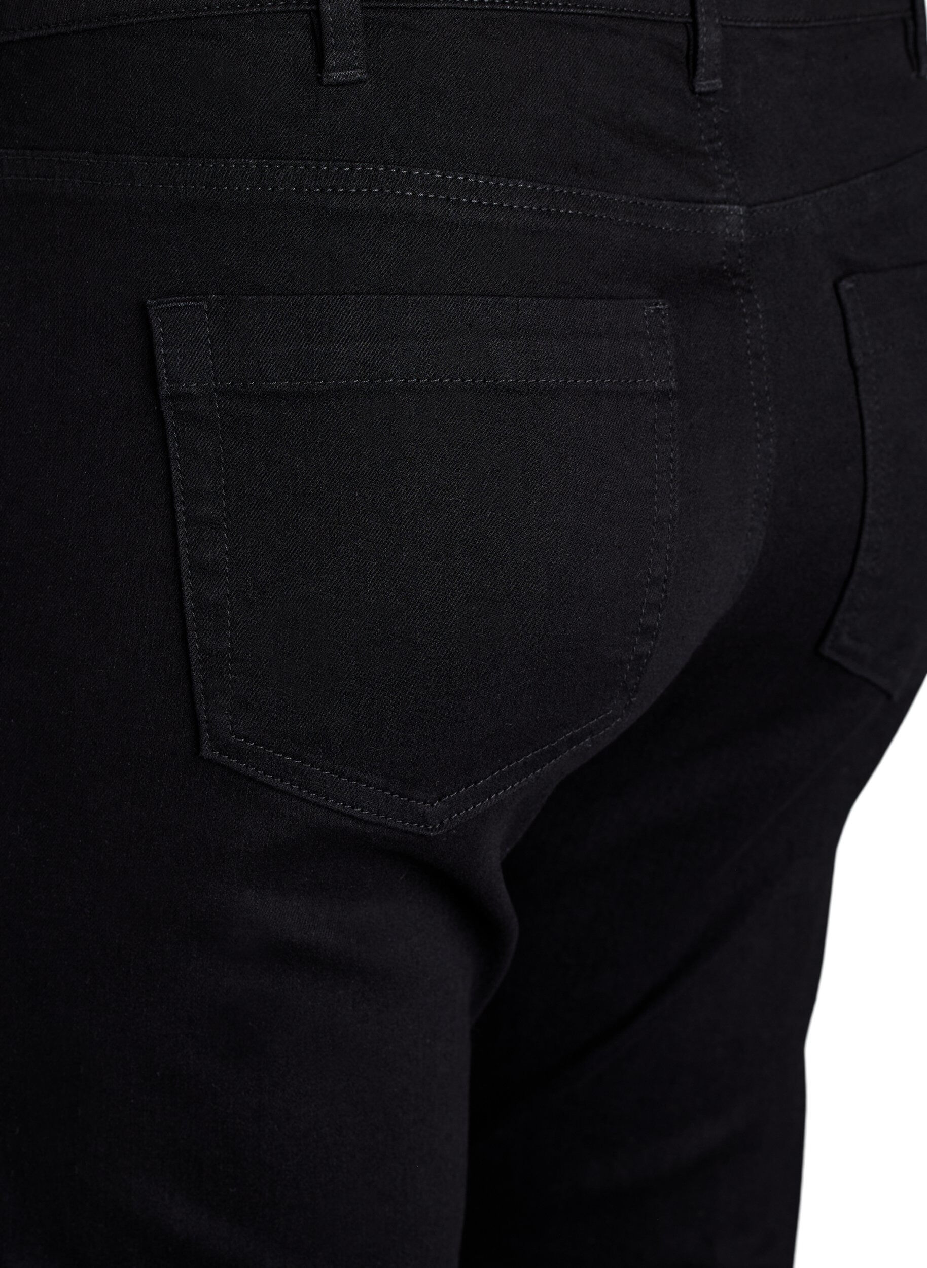 Zizzi Emily-jeans med smal passform och normal midja, Svart, Packshot image number 3