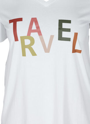 T-shirt med tryck, Bright White TRAVEL, Packshot image number 2