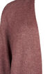 FLASH - Ribbstickad cardigan med slitsar, Rose Brown Melange, Packshot image number 2