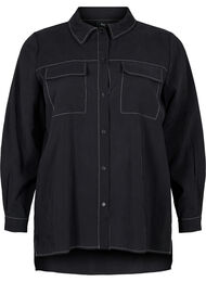 Skjorta med kontrastsömmar, Black
