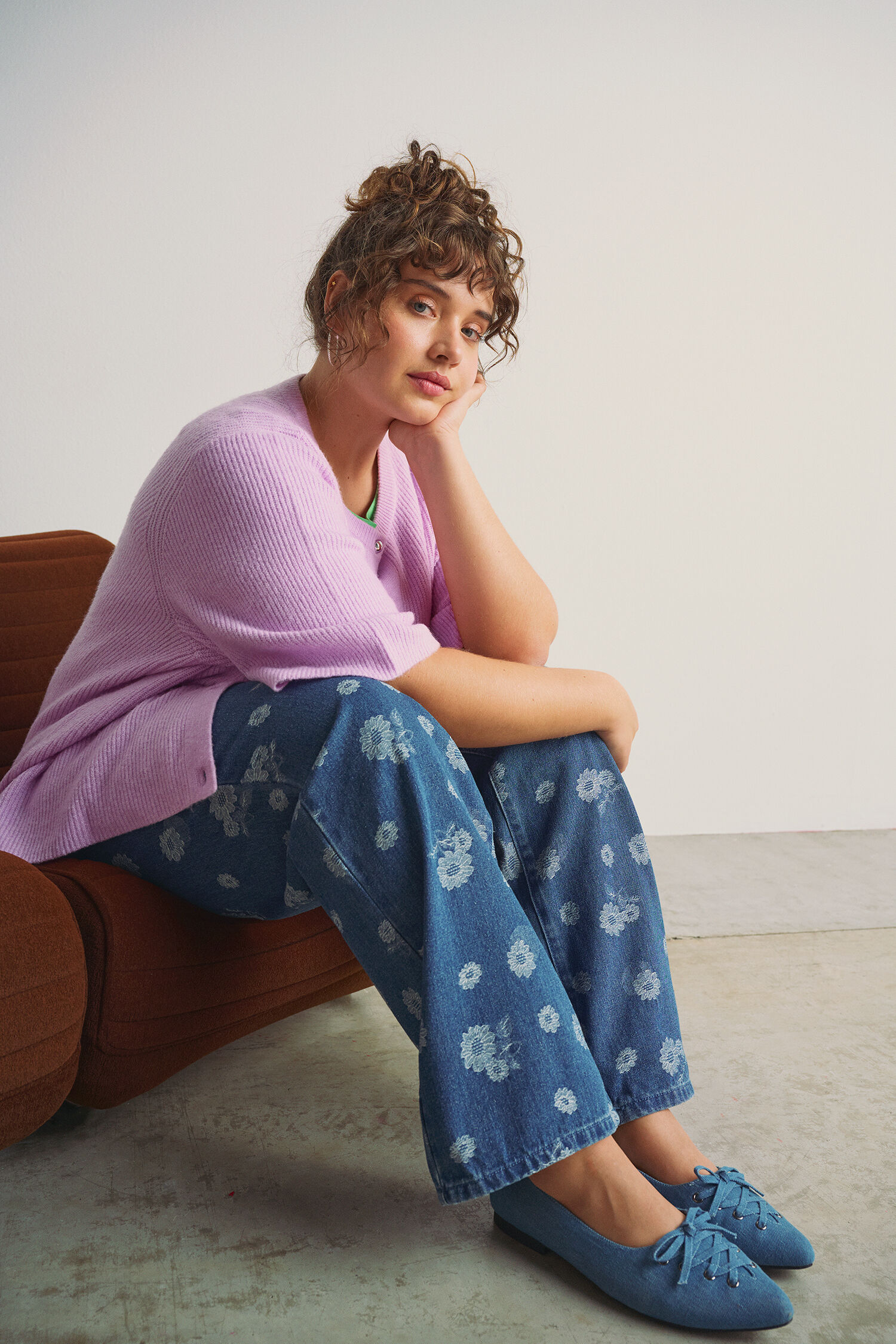 Zizzi F&auml;rgglada stickade plagg, , Model