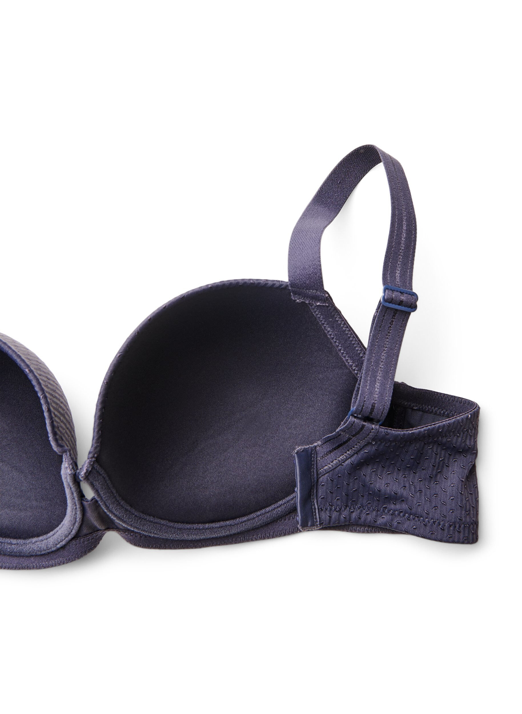 Zizzi Formpressad bygel-bh med m&ouml;nster, Bl&aring;, Packshot image number 3