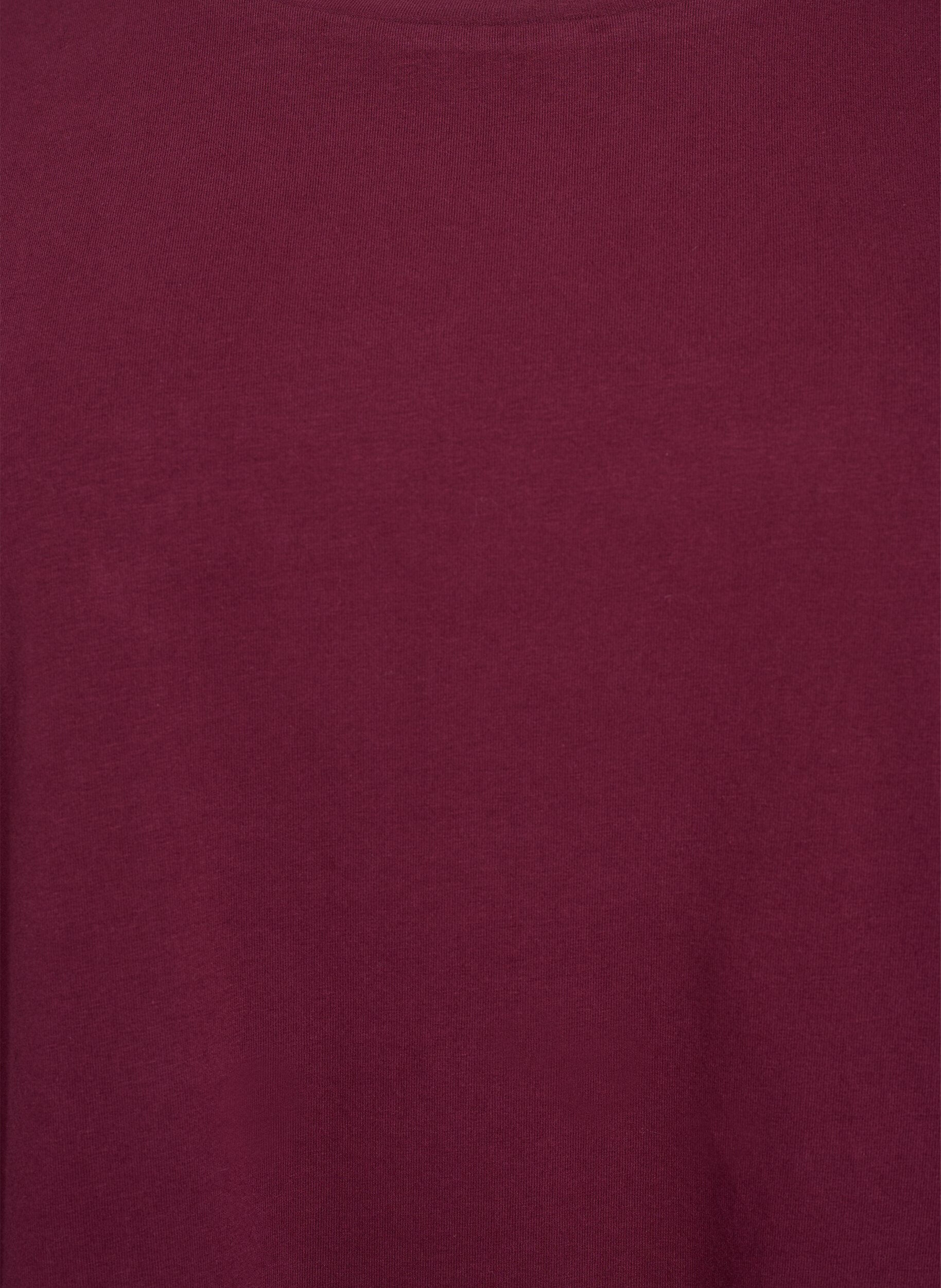 Zizzi Baslinne i jersey med l&aring;nga &auml;rmar, M&ouml;rk Bordeaux, Packshot image number 2
