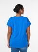 Kort&auml;rmad t-shirt i bomullsblandning, Bl&aring;, Model image number 2