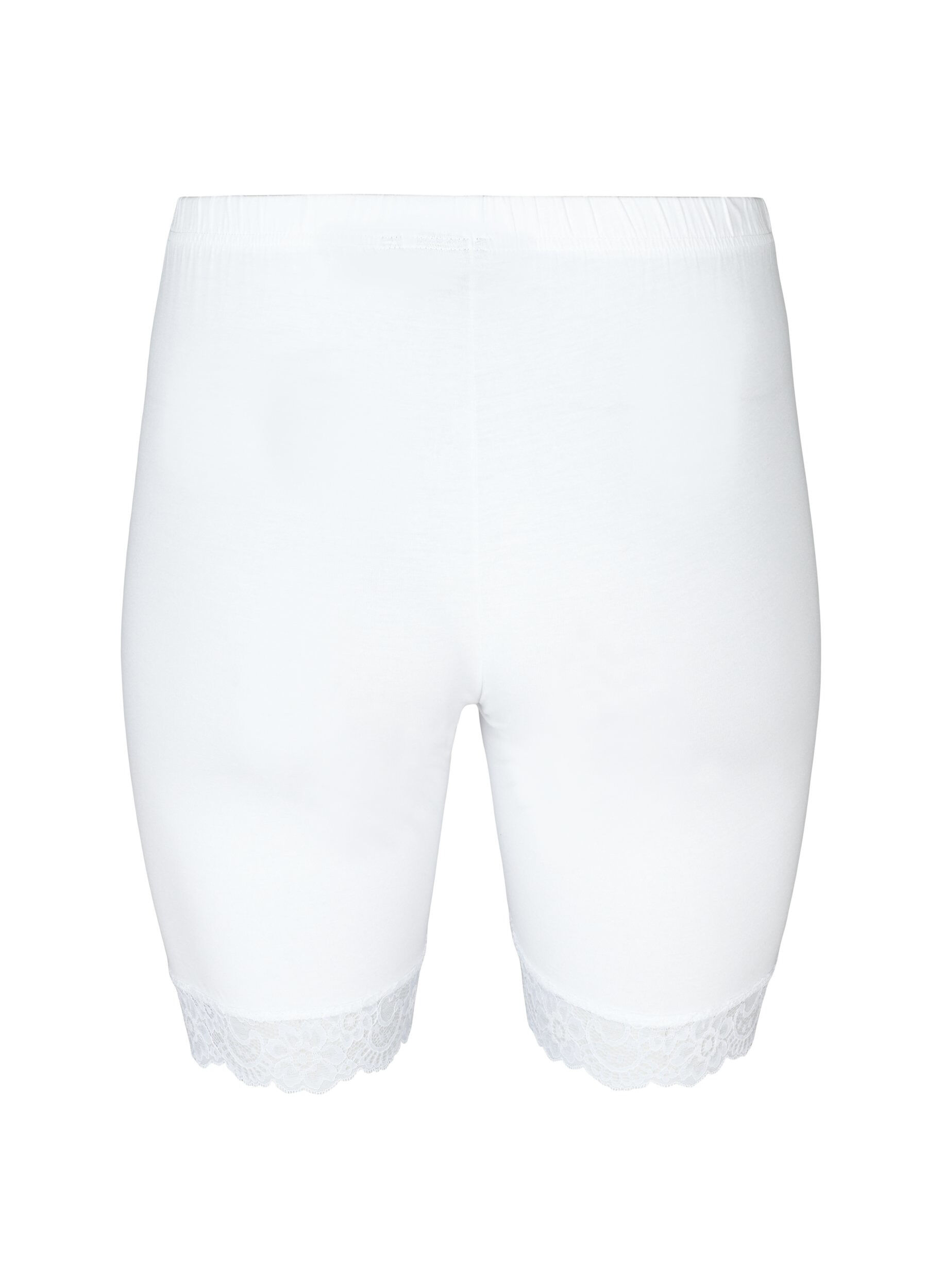 ZizziCykelbyxor med spetskant, Vit, Packshot image number 1