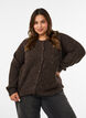 Cardigan med paljetter och knappar, Brun, Model image number 0