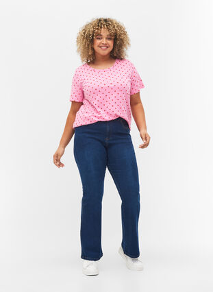 Prickig t-shirt i bomull, Prism Pink W. Dot, Model image number 2