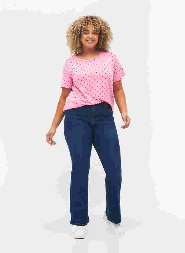 Prickig t-shirt i bomull, Prism Pink W. Dot, Model image number 2