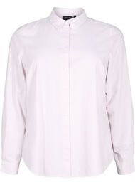 Långärmad bomullsskjorta, White Taupe Stripe