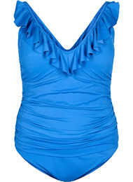 Baddr&auml;kt med volanger och uttagbar vaddering, Bl&aring;