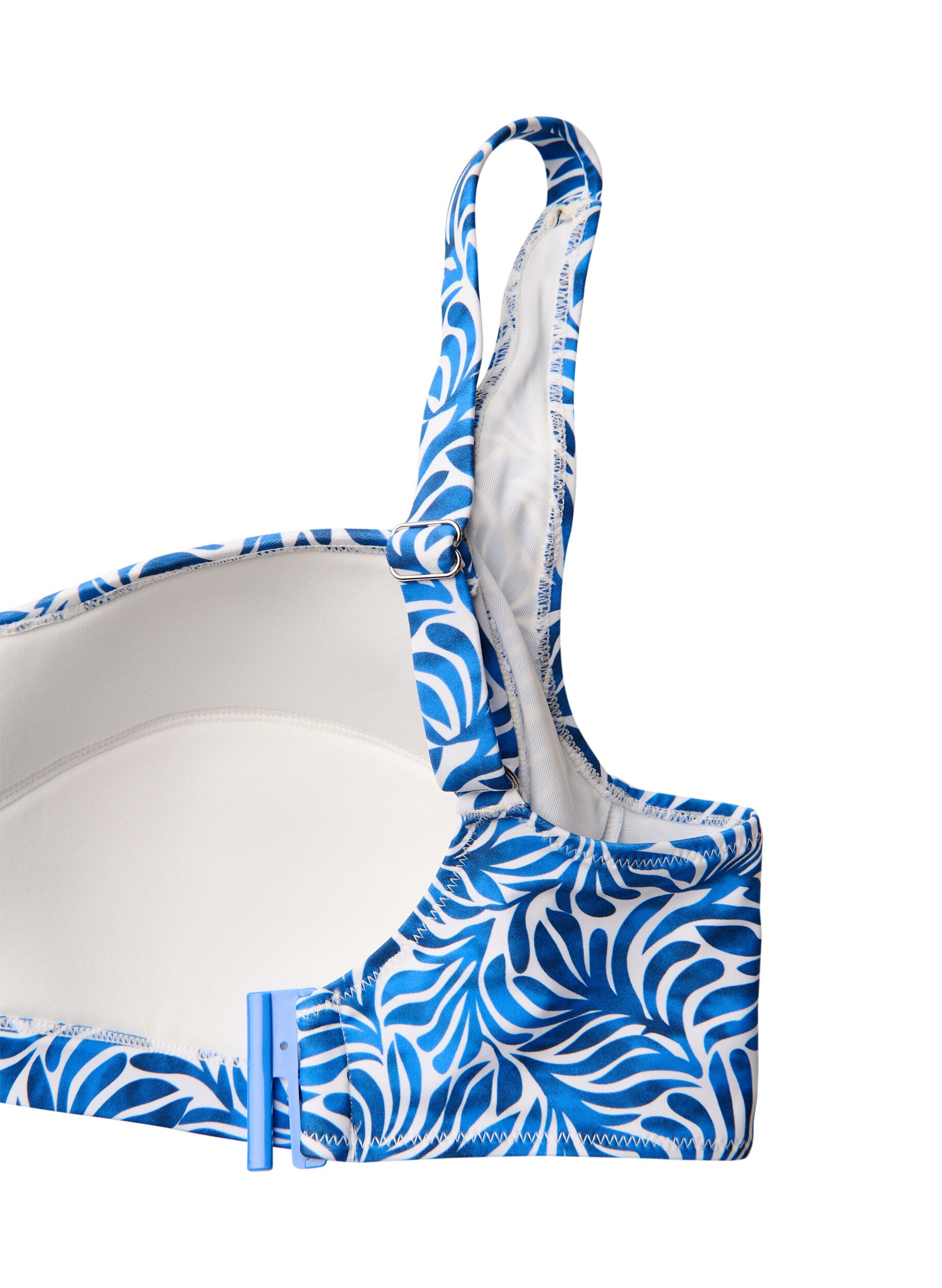 ZizziVadderad bikinitopp med tryck, Bl&aring;, Packshot image number 3