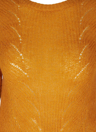 Stickad tröja med ull och rund halsringning, Buckthorn Brown, Packshot image number 2