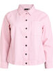 Skjortjacka i f&auml;rgad denim med r&auml;nder, Rosa, Packshot image number 0