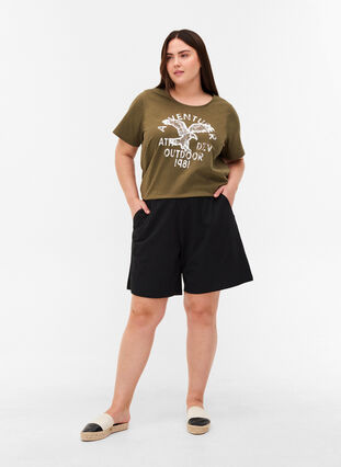 T-shirt i bomull med tryck, Ivy Green, Model image number 2