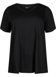 A-linjeskuren t-shirt med korta ärmar, Black