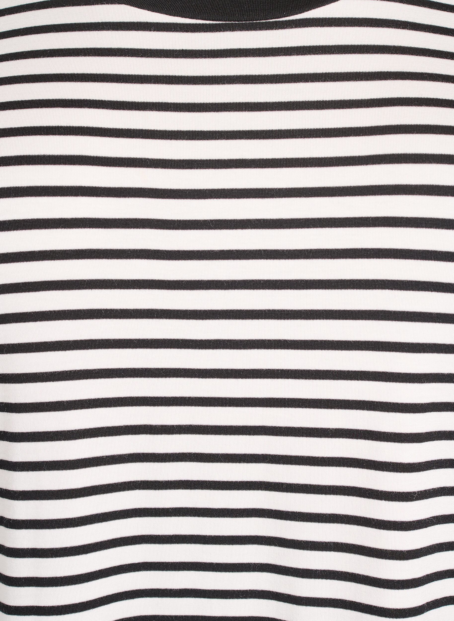 ZizziT-shirt i TENCEL&trade; Lyocell med r&auml;nder, Vit, Packshot image number 2