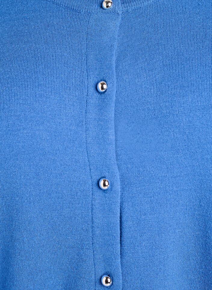 Cardigan med runda knappar, Bl&aring;, Packshot image number 2